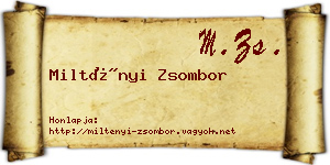 Miltényi Zsombor névjegykártya